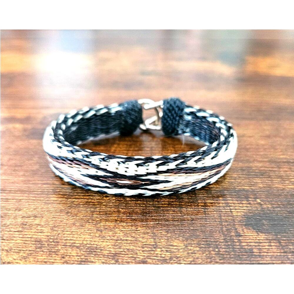 Horsehair Bracelet browns creams black - never used
